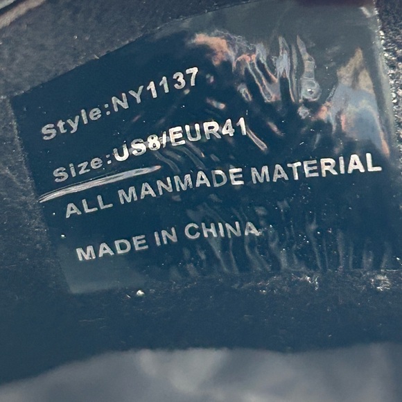 Men’s Black Dress Boots Wingtip Oxford Ankle Boots, Classic Lace-Up, Size 8 NWT - Picture 10 of 11